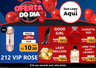Modelo de Encarte para Encarte A4 Horizontal com o tema Oferta do Dia para Perfumes