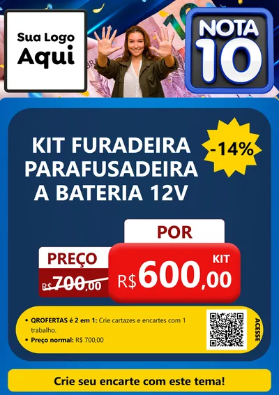 Modelo de Cartaz para Cartaz A4 Vertical com o tema Nota 10 para Maquinas e Ferramentas