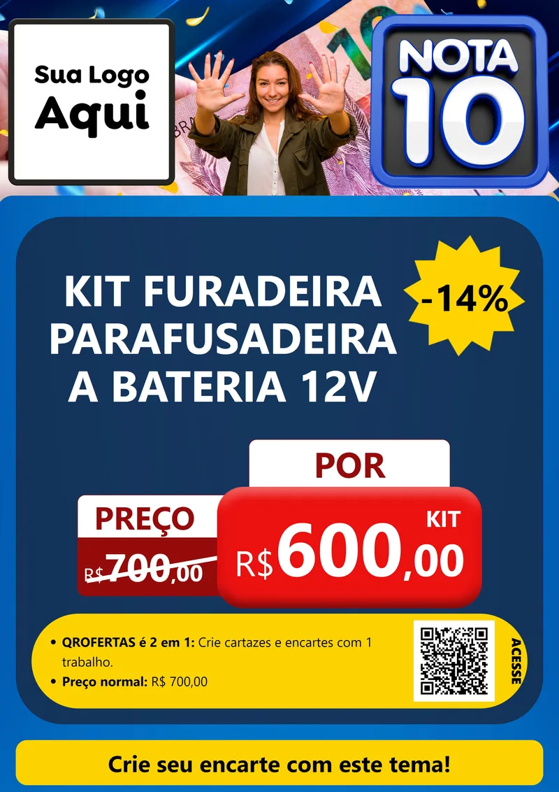 Modelo de Cartaz para Cartaz A4 Vertical com o tema Nota 10 para Maquinas e Ferramentas