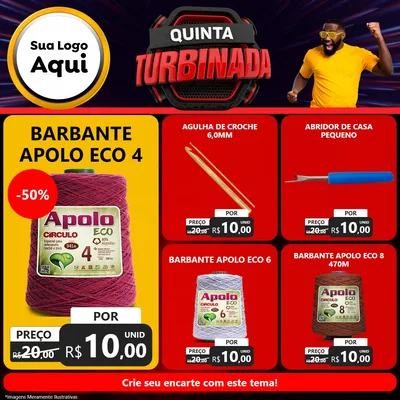 Modelo de Rede Social para Feed Facebook com o tema Quinta Turbinada para Armarinho e Aviamentos