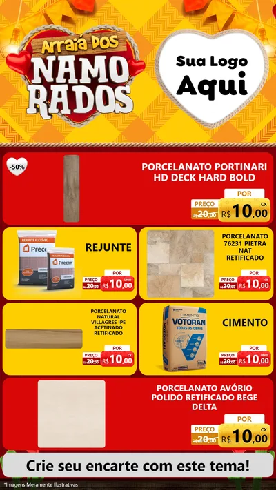 Modelo de TV para TV Vertical com o tema Arraiá dos Namorados para Pisos e revestimentos