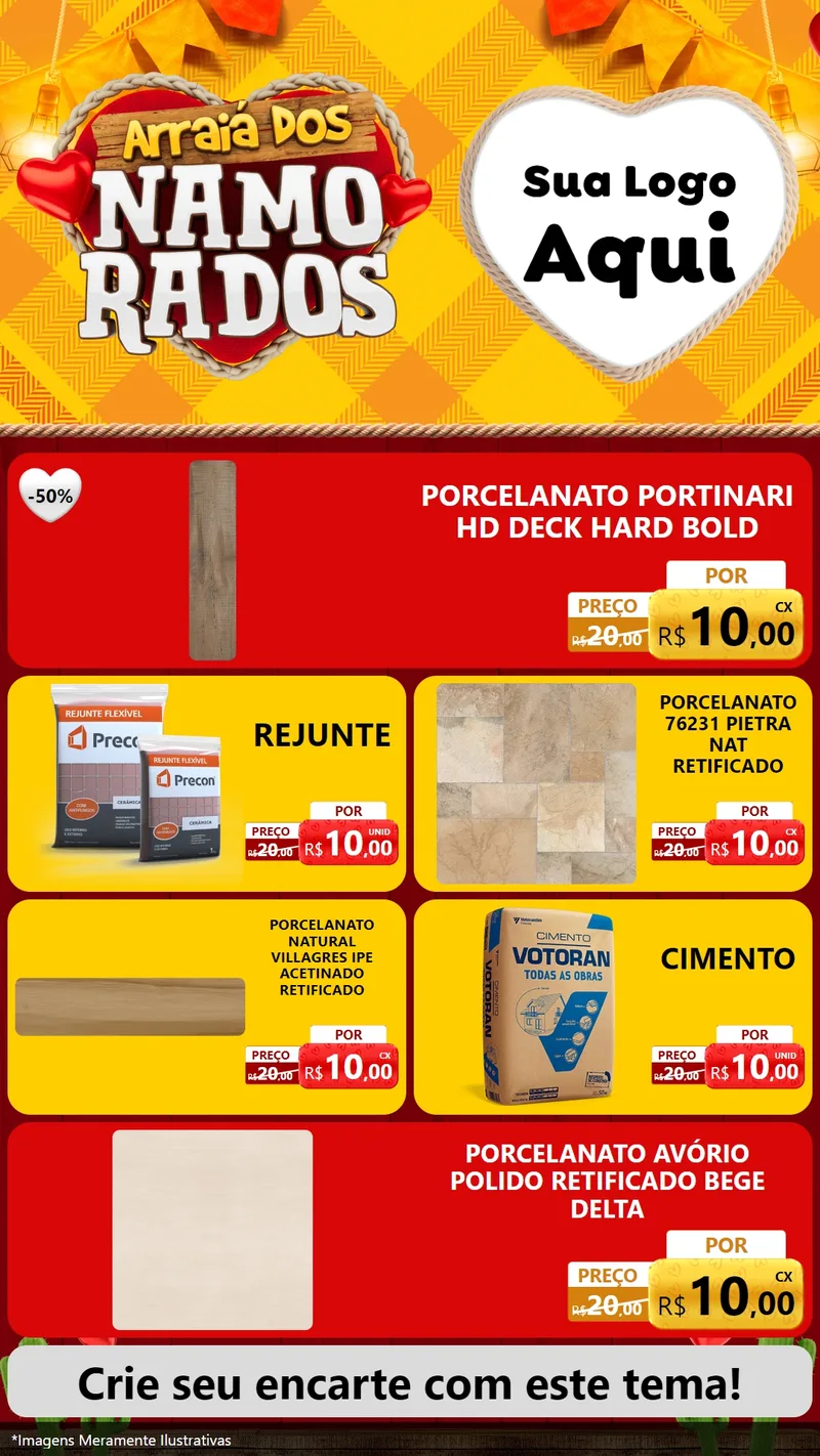 Modelo de TV para TV Vertical com o tema Arraiá dos Namorados para Pisos e revestimentos