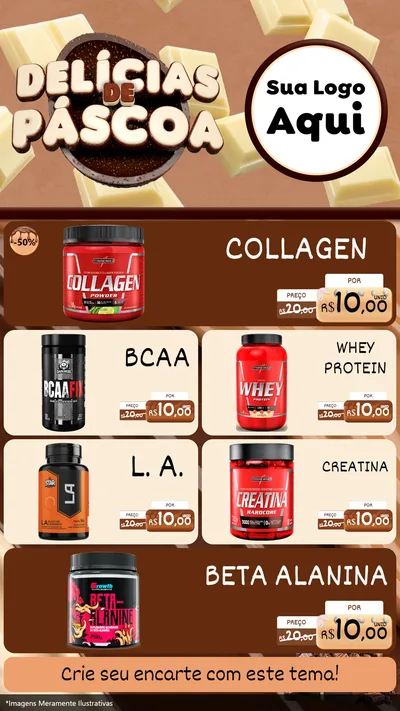 Modelo de TV para TV Vertical com o tema Delícias de Páscoa para Suplementos alimentares