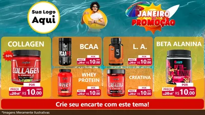 Modelo de TV para TV Horizontal com o tema Janeiro de Promoção para Suplementos alimentares