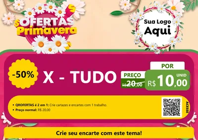 Modelo de Cartaz para Cartaz A4 Horizontal com o tema Ofertas de Primavera para Hamburgueria