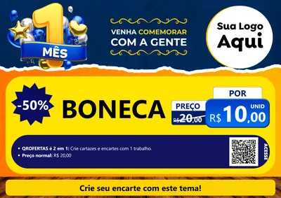 Modelo de Cartaz para Cartaz A4 Horizontal com o tema Um Mês de Aniversário para Brinquedos
