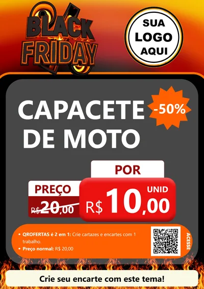 Modelo de Cartaz para Cartaz A4 Vertical com o tema Black Friday para Moto peças
