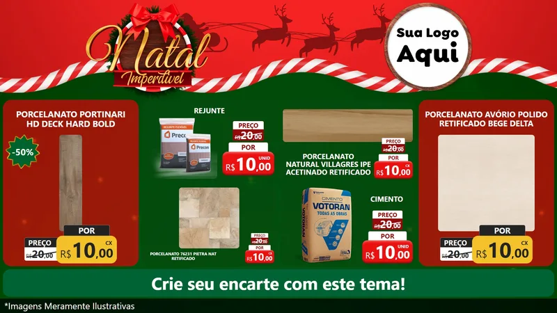 Modelo de TV para TV Horizontal com o tema Natal Imperdível para Pisos e revestimentos