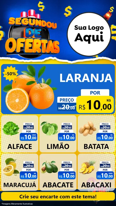 Modelo de Rede Social para Stories com o tema Segundou de Ofertas para Hortifrúti