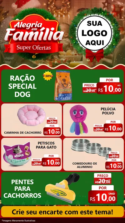 Modelo de TV para TV Vertical com o tema Alegria Em Família - Super Ofertas para Pet Shop