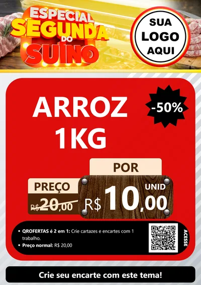 Modelo de Cartaz para Cartaz A4 Vertical com o tema Especial Segunda do Suíno