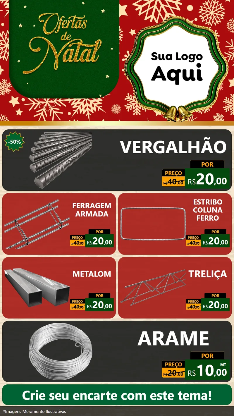 Modelo de TV para TV Vertical com o tema Natal de Ofertas para Ferragens