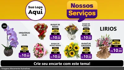Modelo de TV para TV Horizontal com o tema Nossos Serviços para Floricultura e jardim