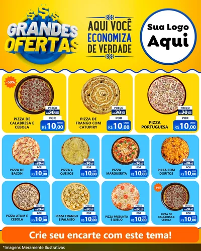 Modelo de Rede Social para Feed Instagram com o tema Grandes Ofertas para Pizzaria