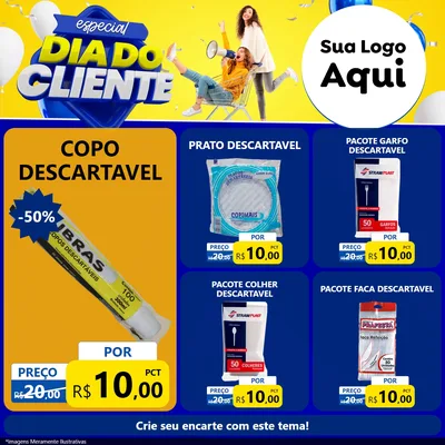 Modelo de Rede Social para Feed Facebook com o tema Especial Dia do Cliente para Embalagens