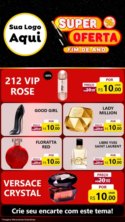 Modelo de TV para TV Vertical com o tema Super Oferta Fim de Ano para Perfumes