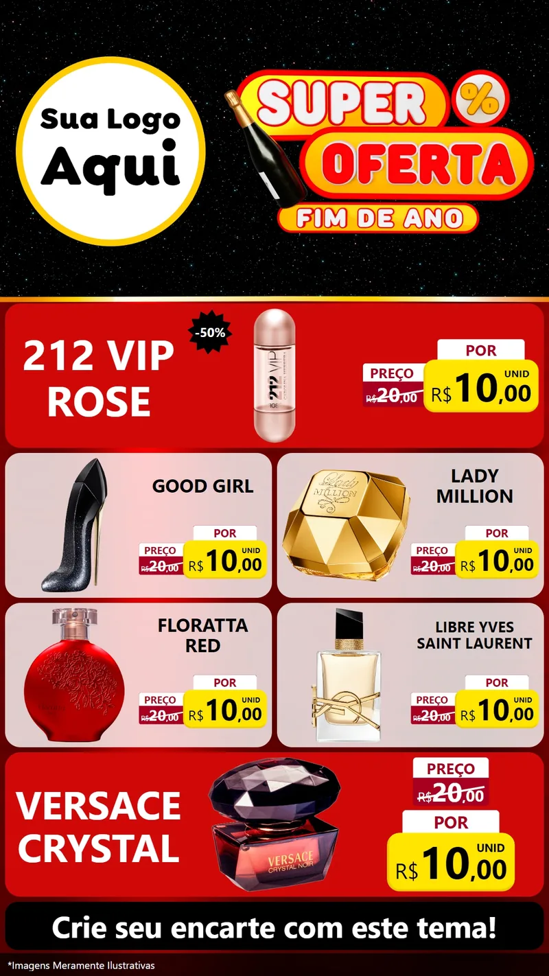 Modelo de TV para TV Vertical com o tema Super Oferta Fim de Ano para Perfumes
