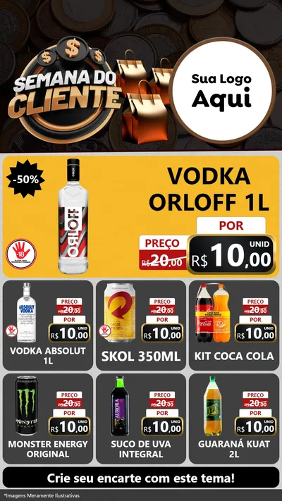 Modelo de Rede Social para Stories com o tema Semana do Cliente para Distribuidora de bebidas