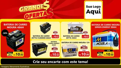 Modelo de TV para TV Horizontal com o tema Grandes Ofertas para Baterias Elétricas