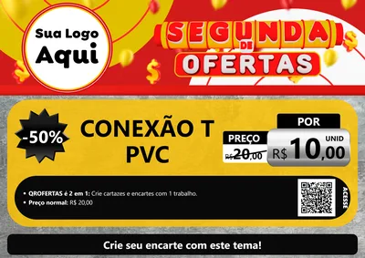 Modelo de Cartaz para Cartaz A4 Horizontal com o tema Segunda de Ofertas para Tubos e conexões