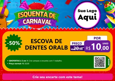 Modelo de Cartaz para Cartaz A4 Horizontal com o tema Esquenta de Carnaval para Higiene Pessoal