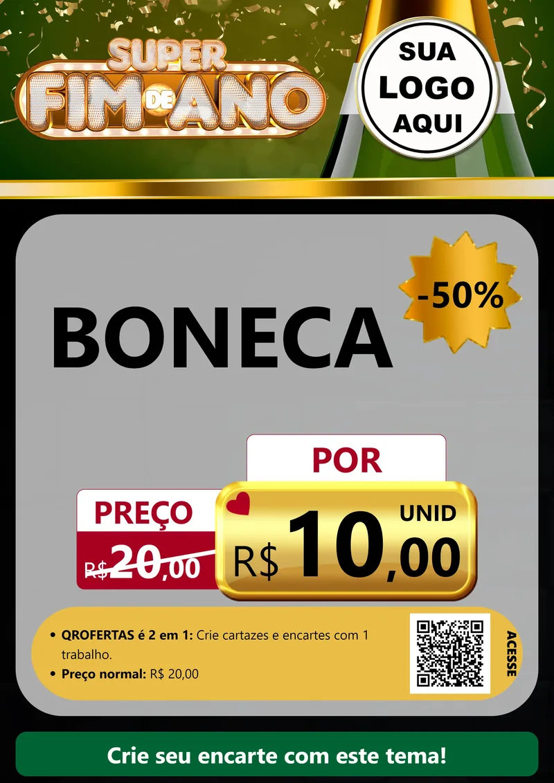 Modelo de Cartaz para Cartaz A4 Vertical com o tema Super Fim de Ano para Brinquedos