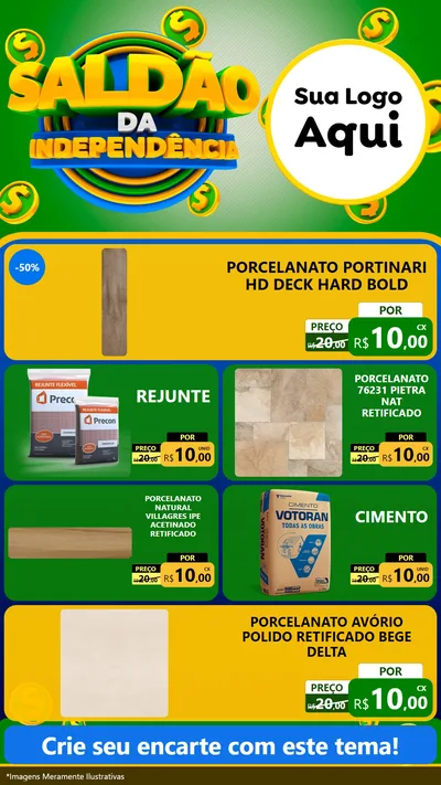 Modelo de TV para TV Vertical com o tema Saldão da Indepêndencia para Pisos e revestimentos