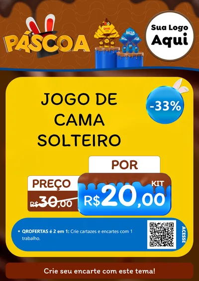 Modelo de Cartaz para Cartaz A4 Vertical com o tema Páscoa para Cama, Mesa e Banho