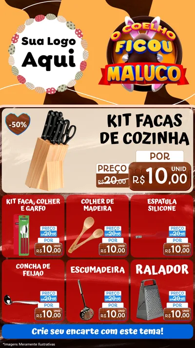 Modelo de Rede Social para Stories com o tema O Coelho Ficou Maluco - Páscoa para Utilidades Domésticas