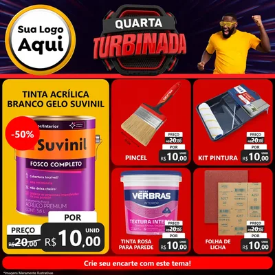 Modelo de Rede Social para Feed Facebook com o tema Quarta Turbinada para Tintas e Ferramentas