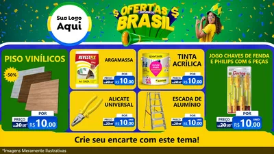 Modelo de TV para TV Horizontal com o tema Ofertas Semana do Brasil para Material para Construção