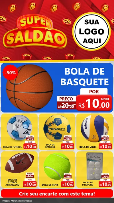 Modelo de Rede Social para Stories com o tema Super Saldão para Artigos Esportivos