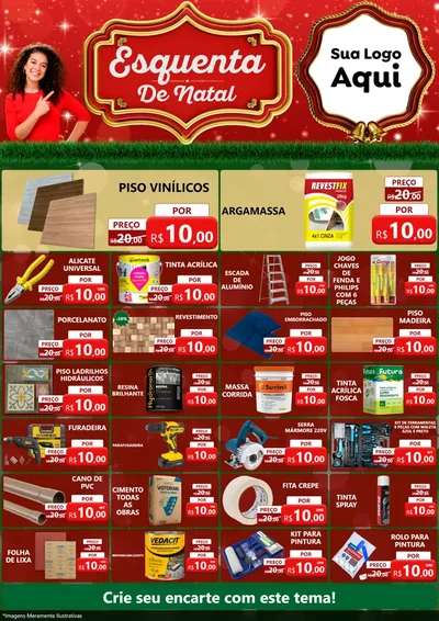 Modelo de Encarte para Encarte A4 Vertical com o tema Esquenta de Natal para Material para Construção