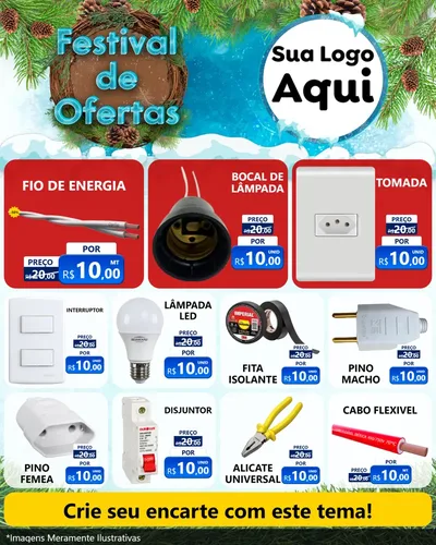 Modelo de Rede Social para Feed Instagram com o tema Festival de Ofertas - Inverno para Materiais Elétricos