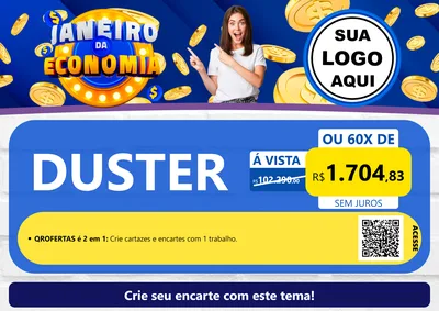 Modelo de Cartaz para Cartaz A4 Horizontal com o tema Janeiro da Economia para Concessionaria de Carros
