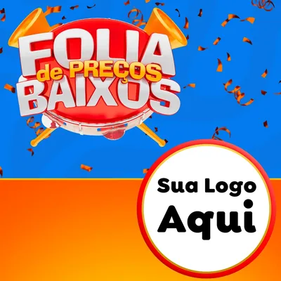 Modelo de Rede Social para Feed Facebook com o tema Folia de Preços Baixos para Supermercado