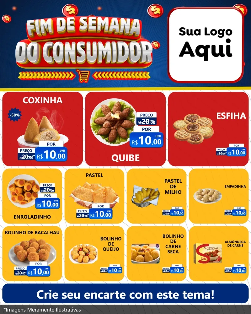 Modelo de Rede Social para Feed Instagram com o tema Fim de Semana do Consumidor para Salgadaria