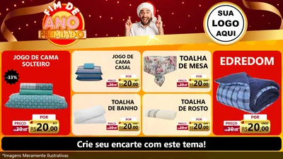 Modelo de TV para TV Horizontal com o tema Fim de Ano Premiado para Cama, Mesa e Banho