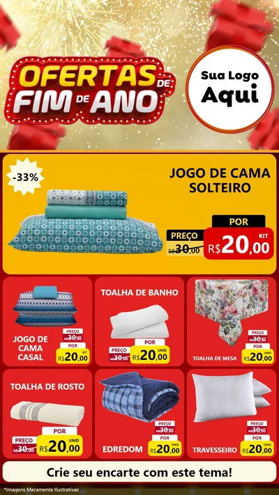 Modelo de Rede Social para Stories com o tema Ofertas de Fim de Ano para Cama, Mesa e Banho