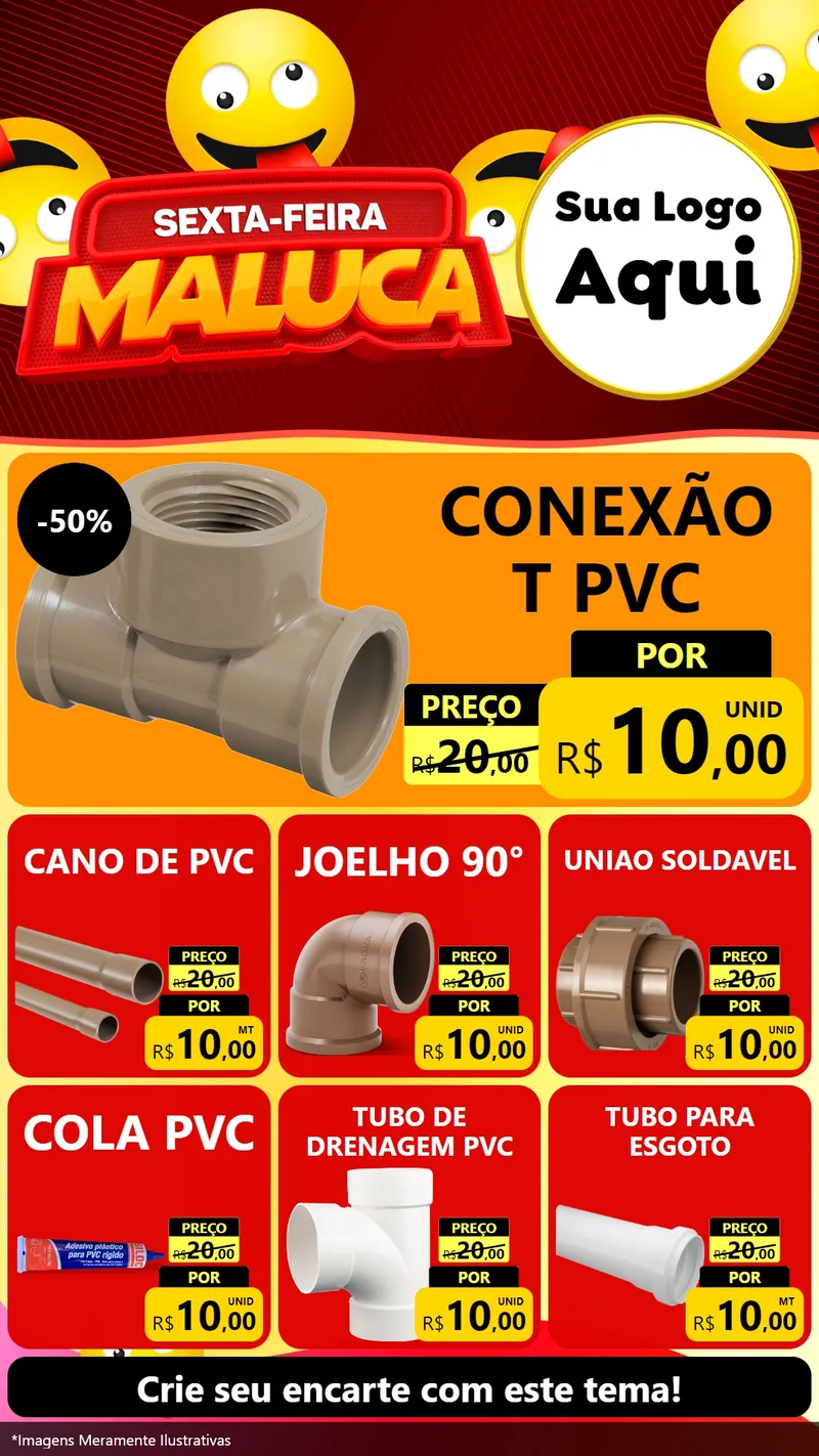 Modelo de Rede Social para Stories com o tema Sexta-feira Maluca para Tubos e conexões