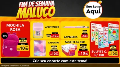Modelo de TV para TV Horizontal com o tema Final de Semana Maluco para Papelaria