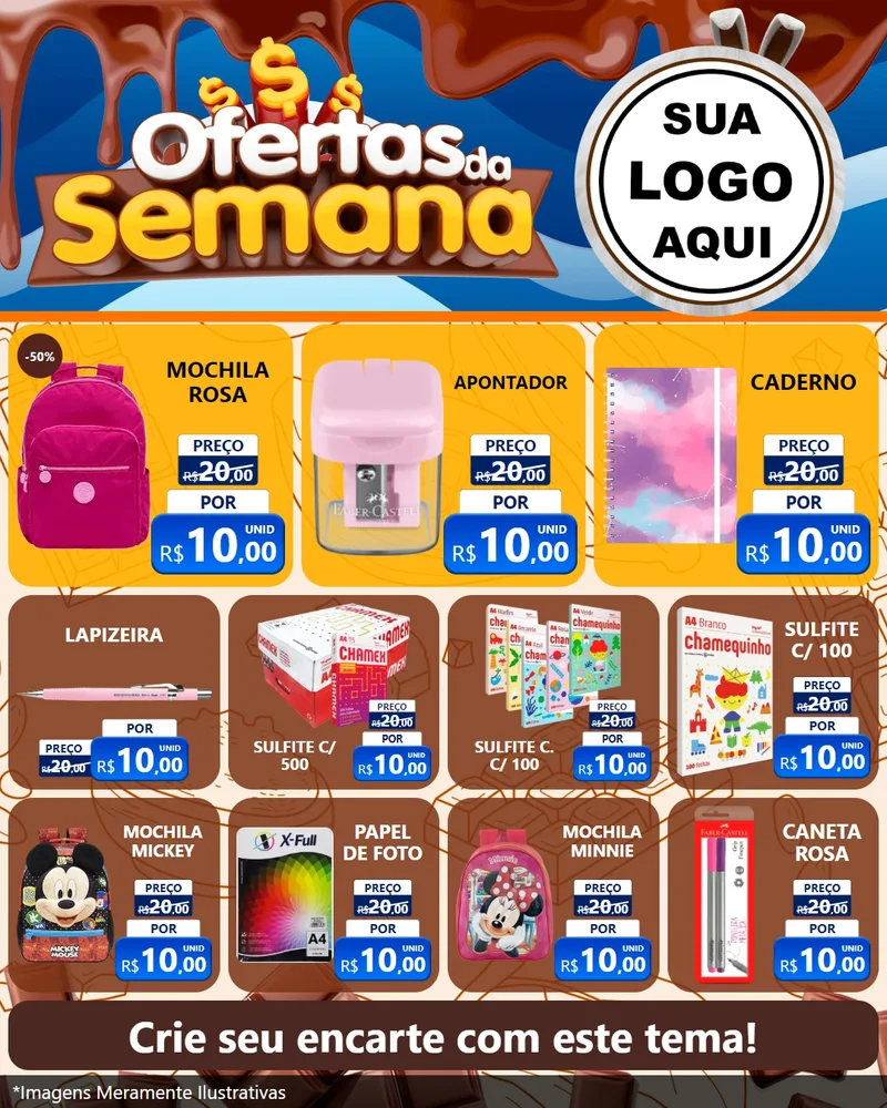Modelo de Rede Social para Feed Instagram com o tema Ofertas da Semana - Páscoa para Papelaria