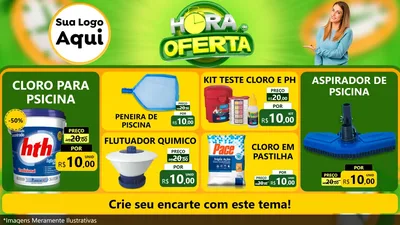 Modelo de TV para TV Horizontal com o tema Hora da Oferta para Produtos para Piscina