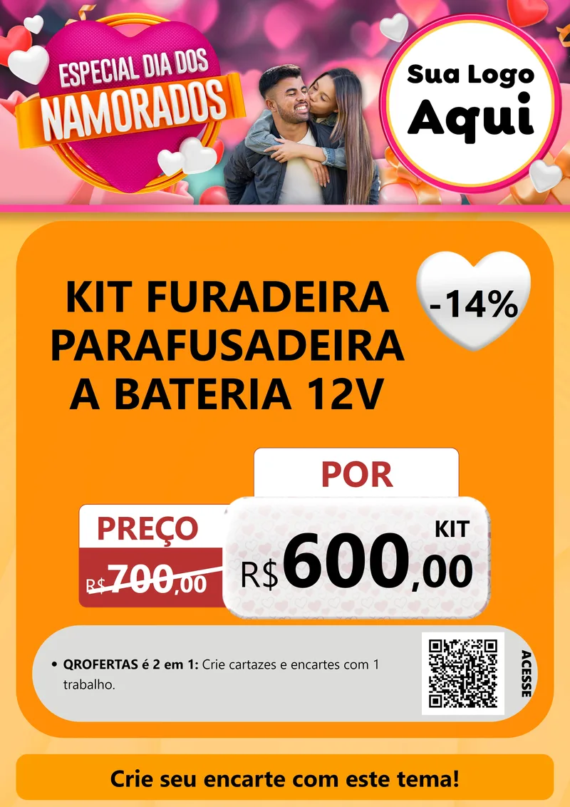 Modelo de Cartaz para Cartaz A4 Vertical com o tema Especial Dia dos Namorados para Maquinas e Ferramentas