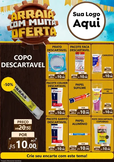 Modelo de Encarte para Encarte A4 Vertical com o tema Ofertas de São João - Junina para Embalagens