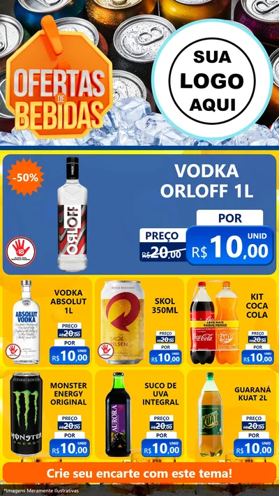 Modelo de Rede Social para Stories com o tema Ofertas de Bebidas para Distribuidora de bebidas