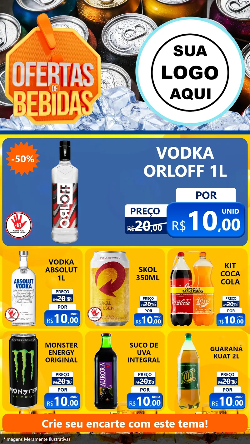 Modelo de Rede Social para Stories com o tema Ofertas de Bebidas para Distribuidora de bebidas