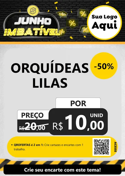 Modelo de Cartaz para Cartaz A4 Vertical com o tema Junho Imbatível para Floricultura e jardim