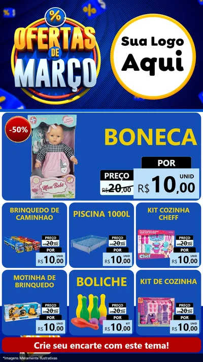 Modelo de Rede Social para Stories com o tema Ofertas de Março para Brinquedos