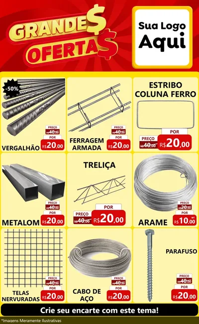 Modelo de Encarte para Encarte Grande com o tema Grandes Ofertas para Ferragens